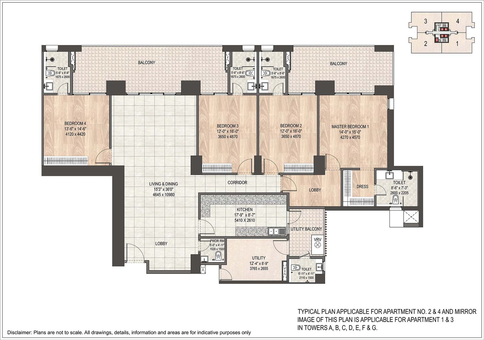 DLF Privana South 4BHK Floor Plan - 3577 sq.ft. Luxury Residence