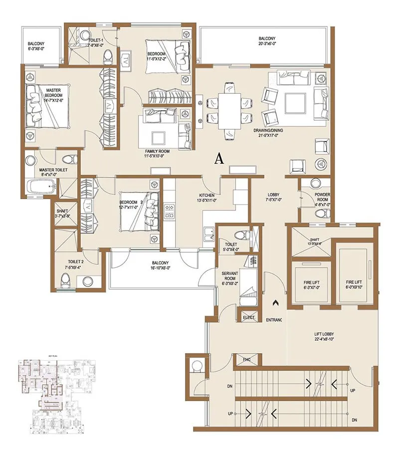 Central Park 2 Resort 3 BHK floor plan 2350-2550 sq ft Sohna Road