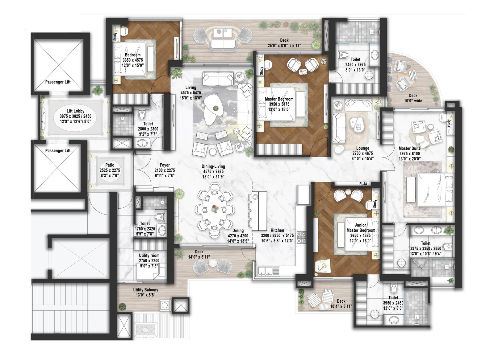 Floor plan corner