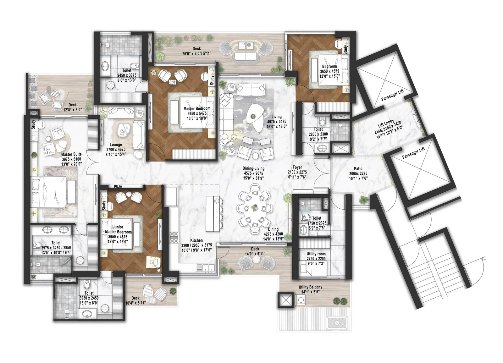Penthouse floor plan