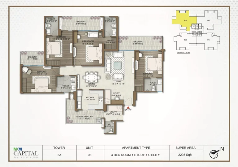 M3M Capital 4.5 BHK luxury living space