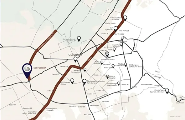 ORYZA Location Map - Sector 88A