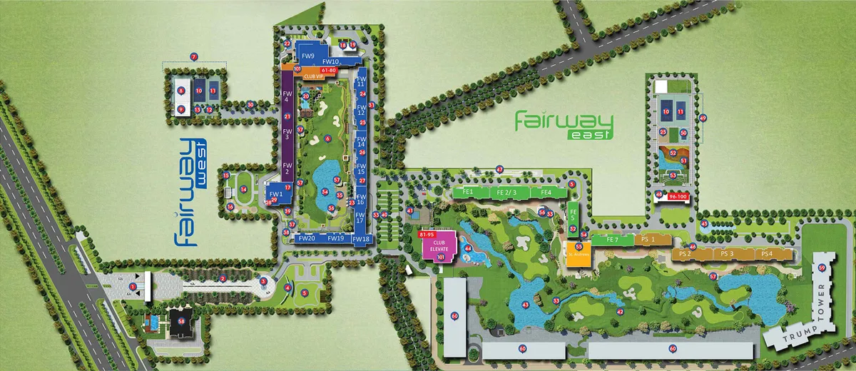 M3M Golf Estate master site plan 50 acres Sector 65