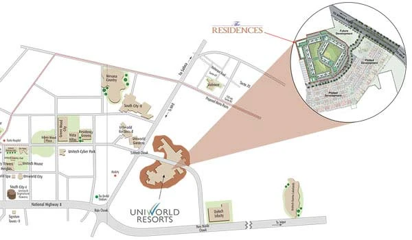 Unitech Residences master site plan Sector 33 Sohna Road
