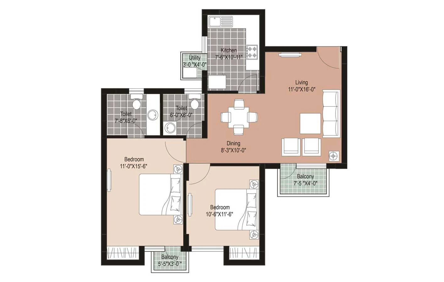 Unitech Residences luxury bathroom design
